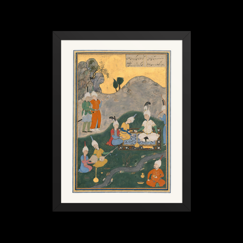 Alexander at a Banquet — Herat, 1525 | Restored Persian Wall Art