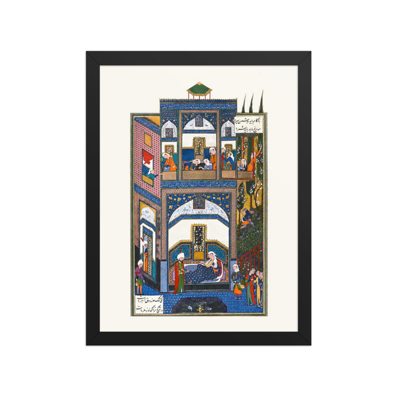Attendants in a Many-Storied Palace | Restored Persian Miniature