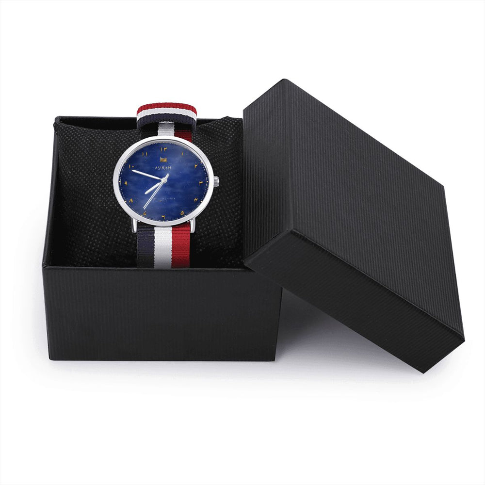 Shalimar Watch · Lapis, Striped Nylon Strap — view 3