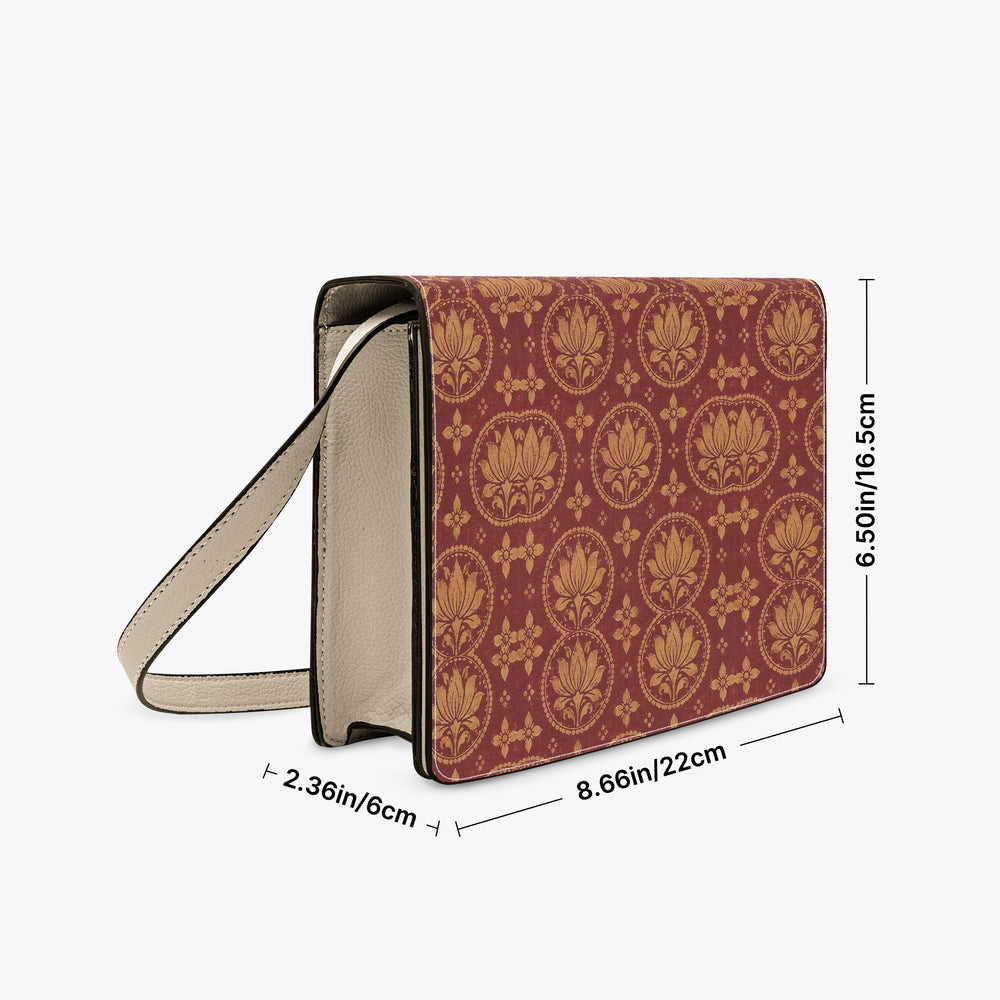 Bagru Lotus — Madder Red Book Crossbody Bag — view 5