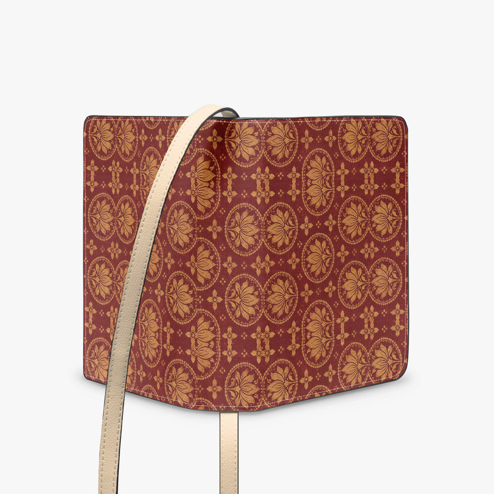 Bagru Lotus — Madder Red Book Crossbody Bag — view 4