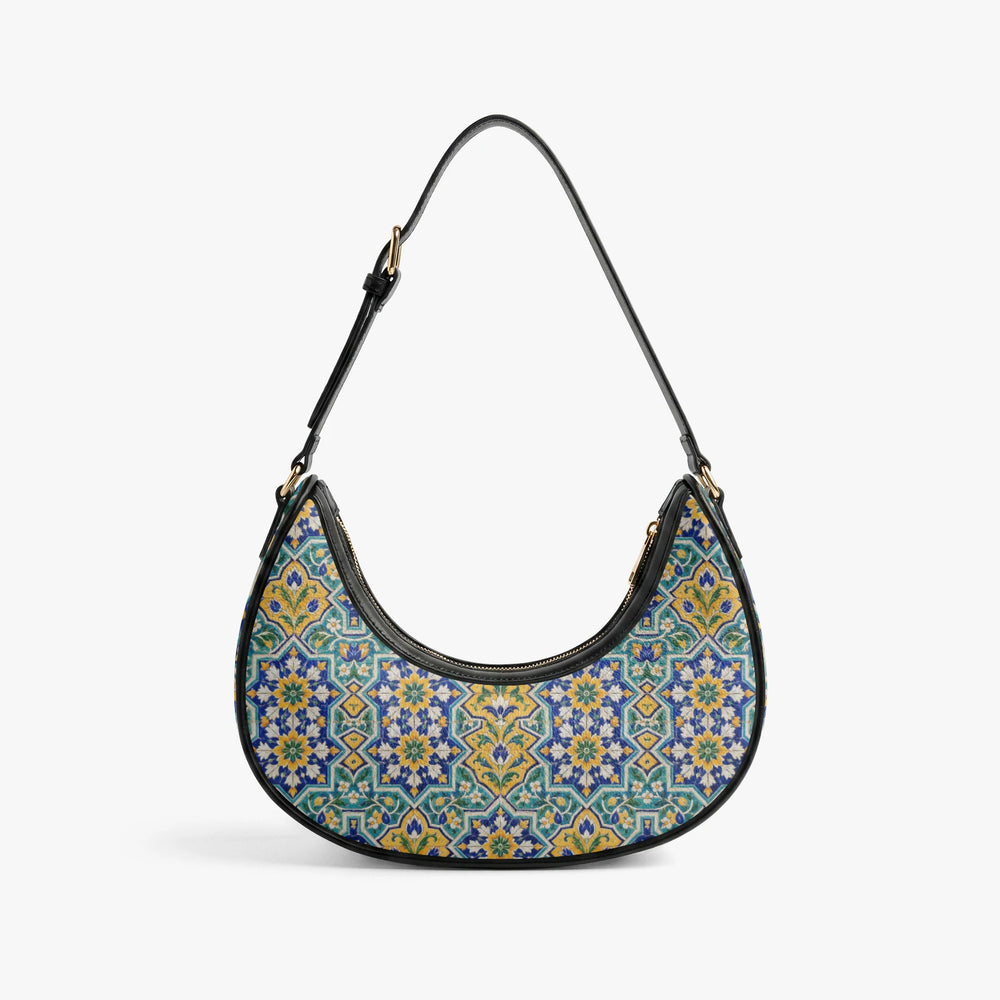 Kashi Tile — Lapis & Turquoise Crescent Shoulder Bag — view 5