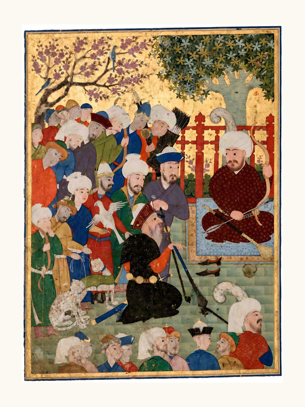 A Kneeling Elder Addresses the Assembly | Restored Persian Miniature — view 11