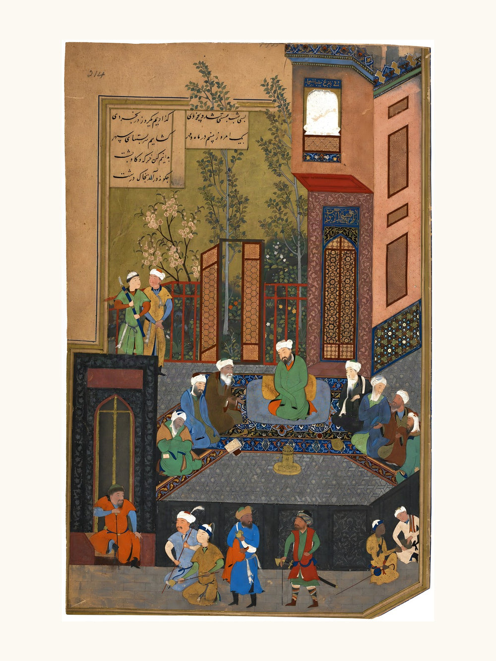 Iskandar with the Seven Sages | Restored Persian Miniature — view 11