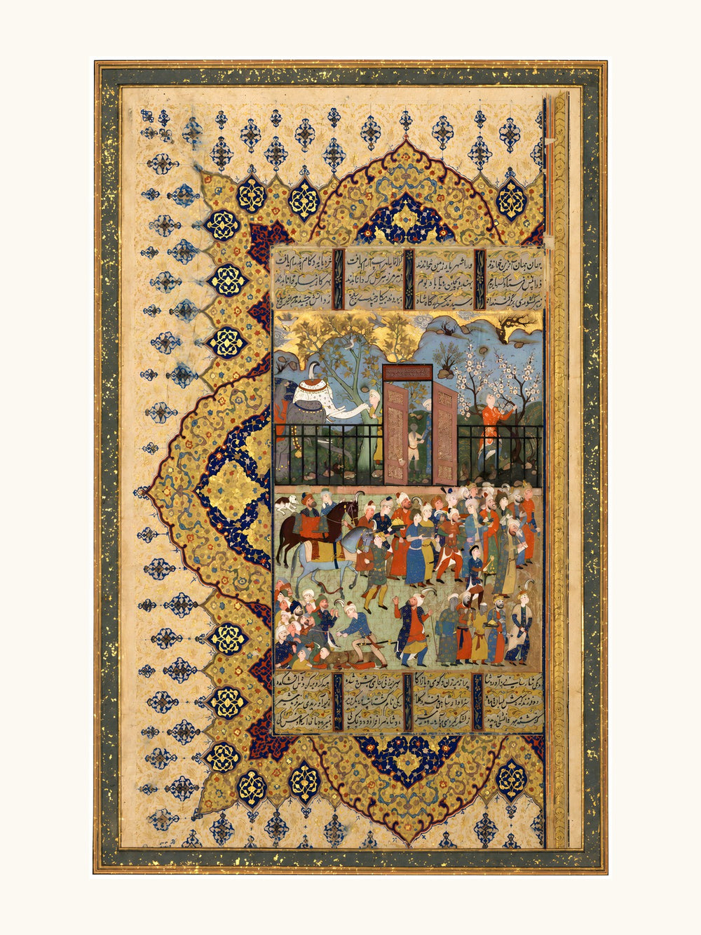 King Luhrasp Ascends the Throne — Shiraz Shahnama | Restored Persian Wall Art — view 10