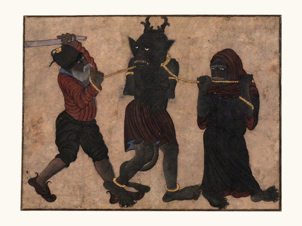 Demon in Chains — Timurid Album Leaf | Restored Persian Wall Art — view 10