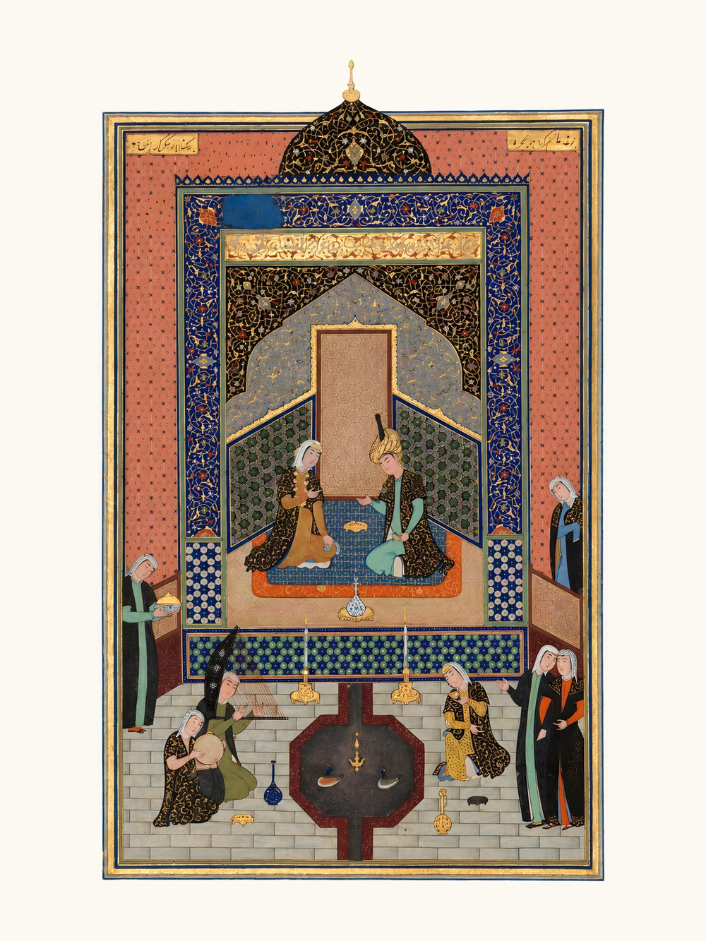 Bahram Gur in the Dark Palace on Saturday — Herat, 1525 | Restored Persian Wall Art — view 10