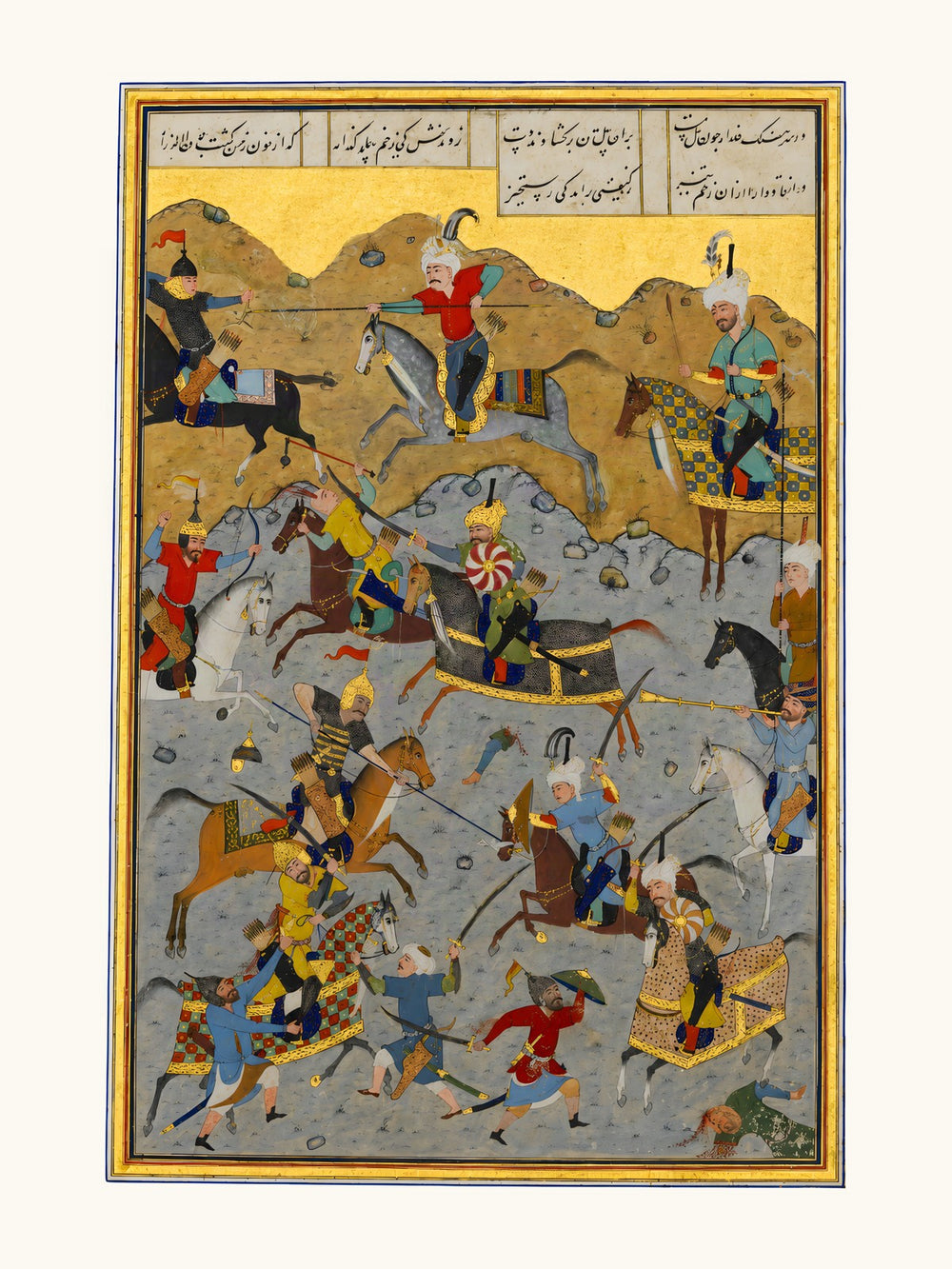 The Battle between Alexander and Darius — Herat, 1525 | Restored Persian Wall Art — view 10