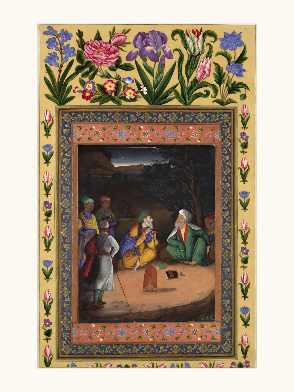 A Night-time Gathering — Davis Album, 1664 | Restored Persian Wall Art — view 10