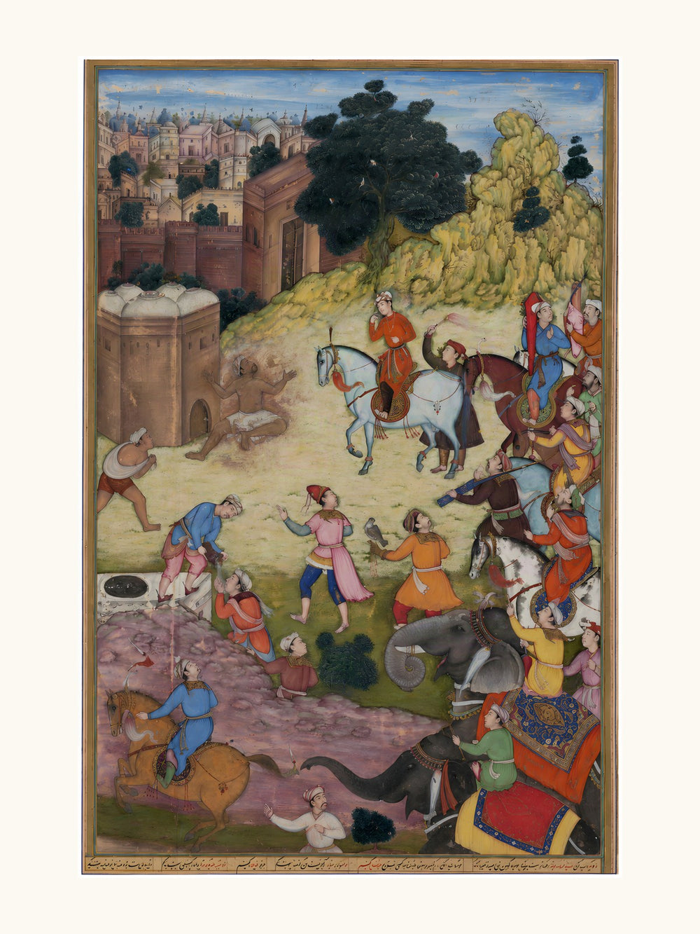 A Bathhouse Keeper Consumed by Passion — Khamsa, 1597 | Restored Persian Wall Art — view 10