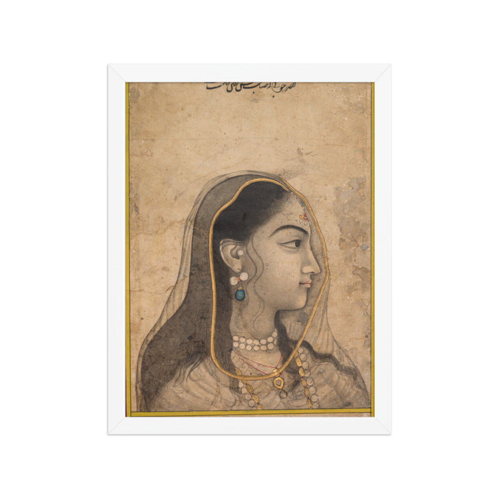 Head of a Beauty — Restored Mughal Wall Art — view 6
