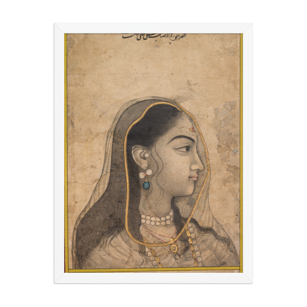 Head of a Beauty — Restored Mughal Wall Art — view 5