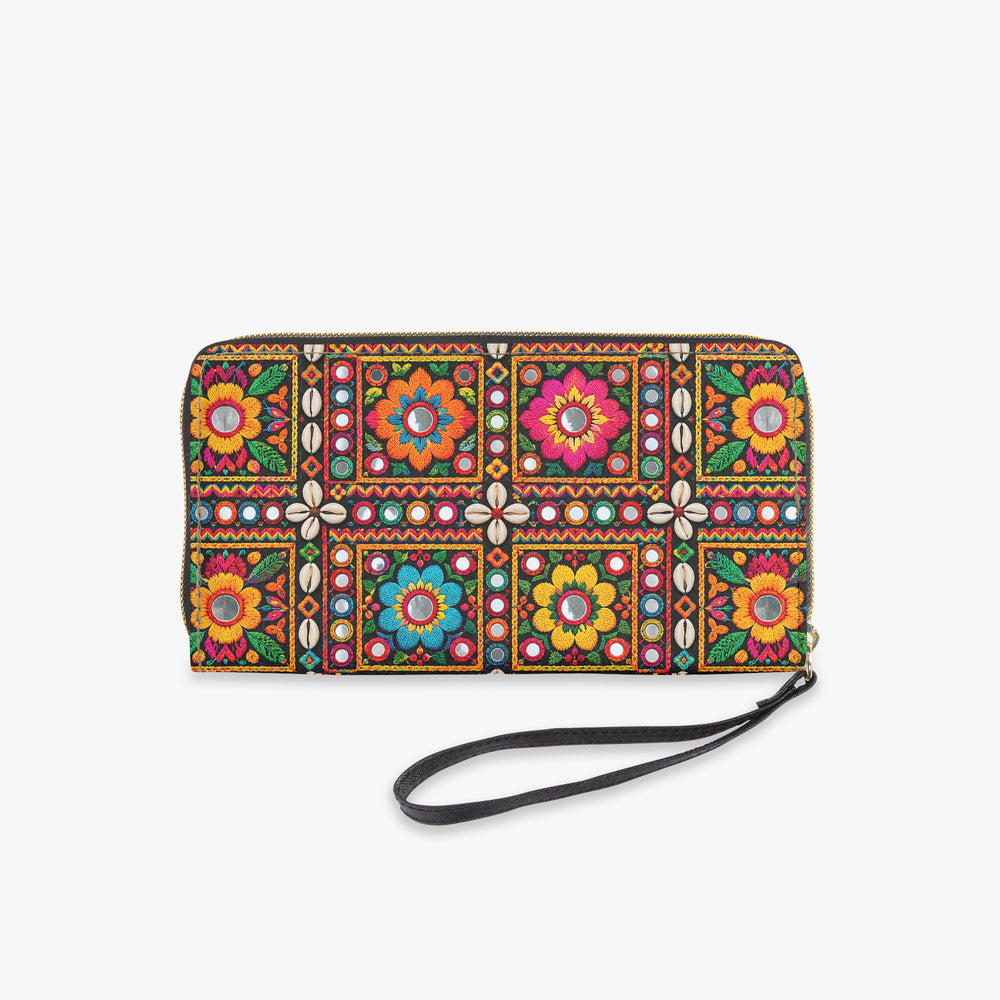 Kutch Mirror-Work — Multicolour Wristlet Clutch Wallet — view 5