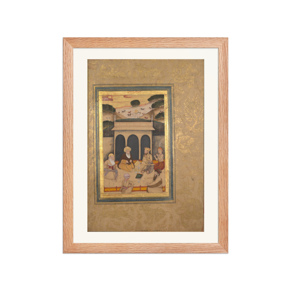 A Nobleman Visiting a Saint at His Shrine — Restored Mughal Wall Art — view 4