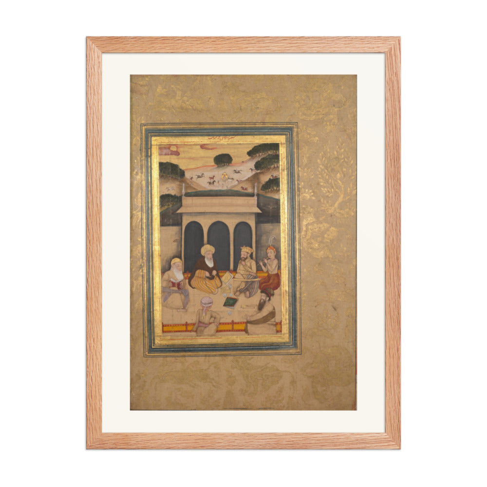 A Nobleman Visiting a Saint at His Shrine — Restored Mughal Wall Art — view 3