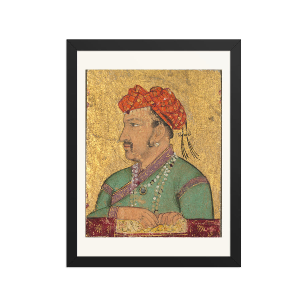 Portrait Jewel of Emperor Jahangir — Restored Mughal Wall Art — view 2