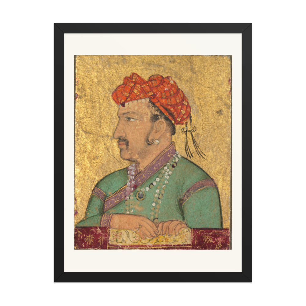 Portrait Jewel of Emperor Jahangir — Restored Mughal Wall Art — view 1