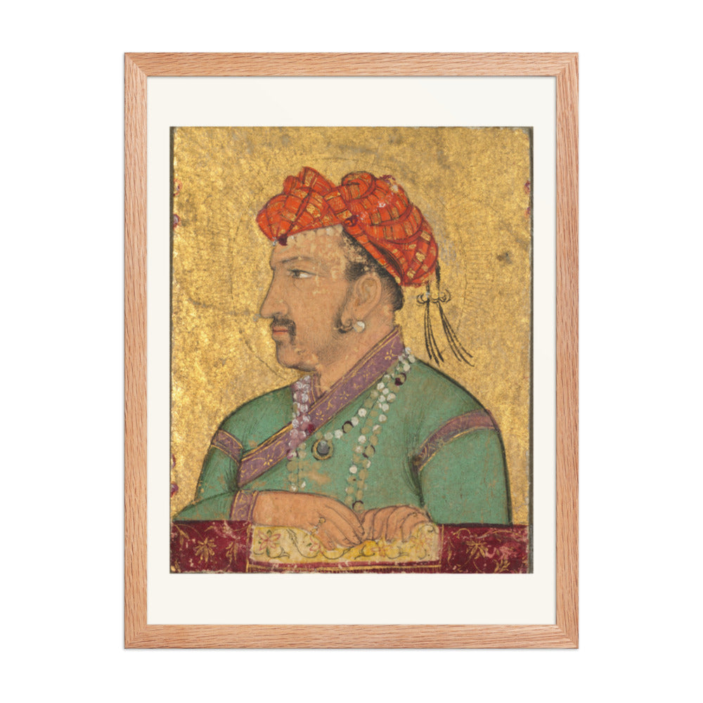 Portrait Jewel of Emperor Jahangir — Restored Mughal Wall Art — view 3