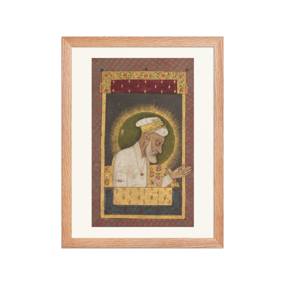 Portrait of Emperor Aurangzeb — Restored Mughal Wall Art — view 4