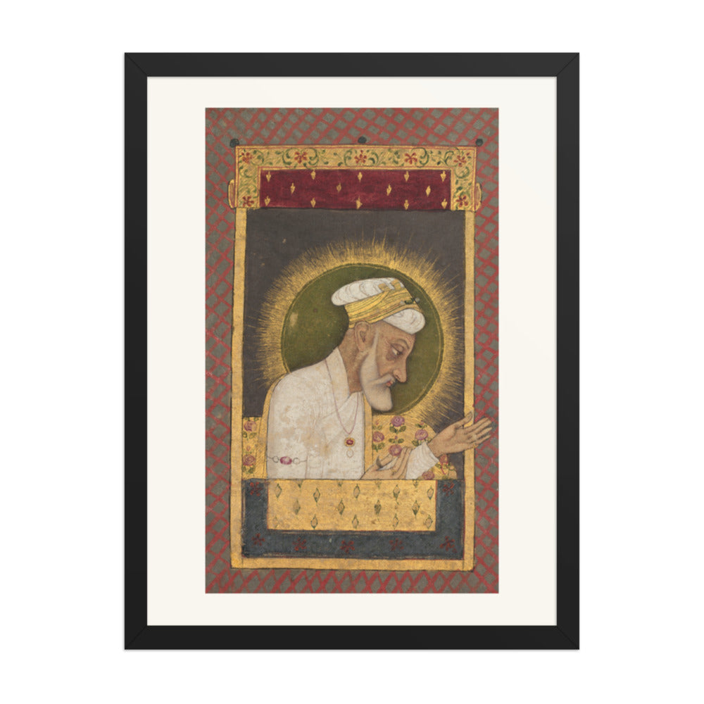 Portrait of Emperor Aurangzeb — Restored Mughal Wall Art — view 1
