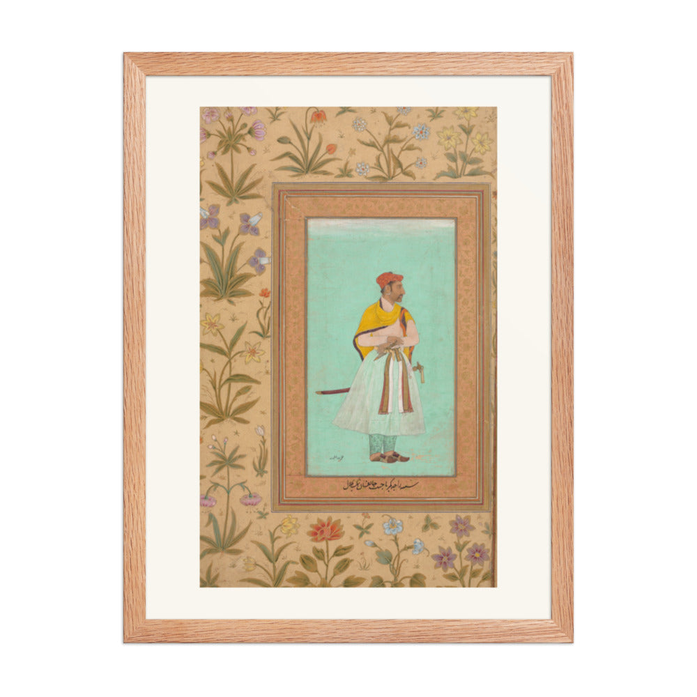 Portrait of Raja Bikramajit, by Lal Chand — Restored Mughal Wall Art — view 3