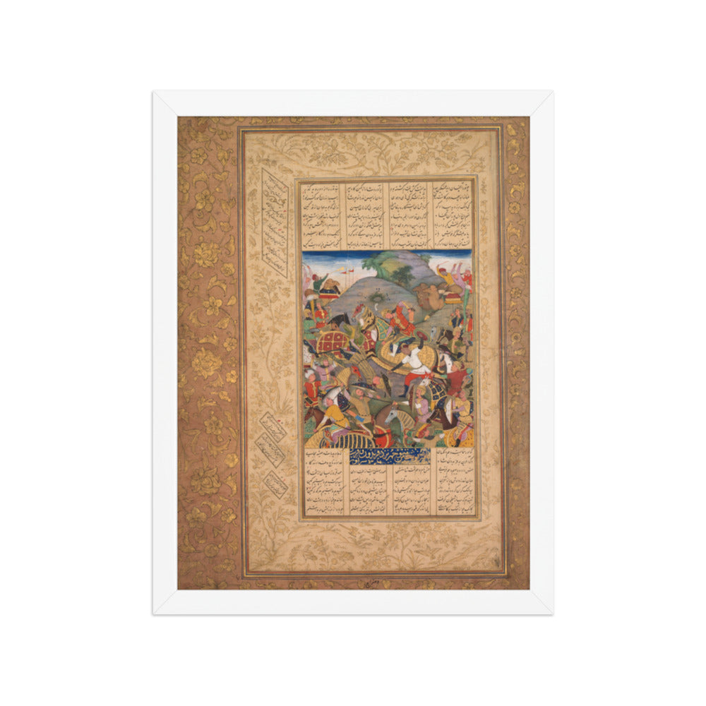 Battle between Manuchihr and — Restored Mughal Wall Art — view 6