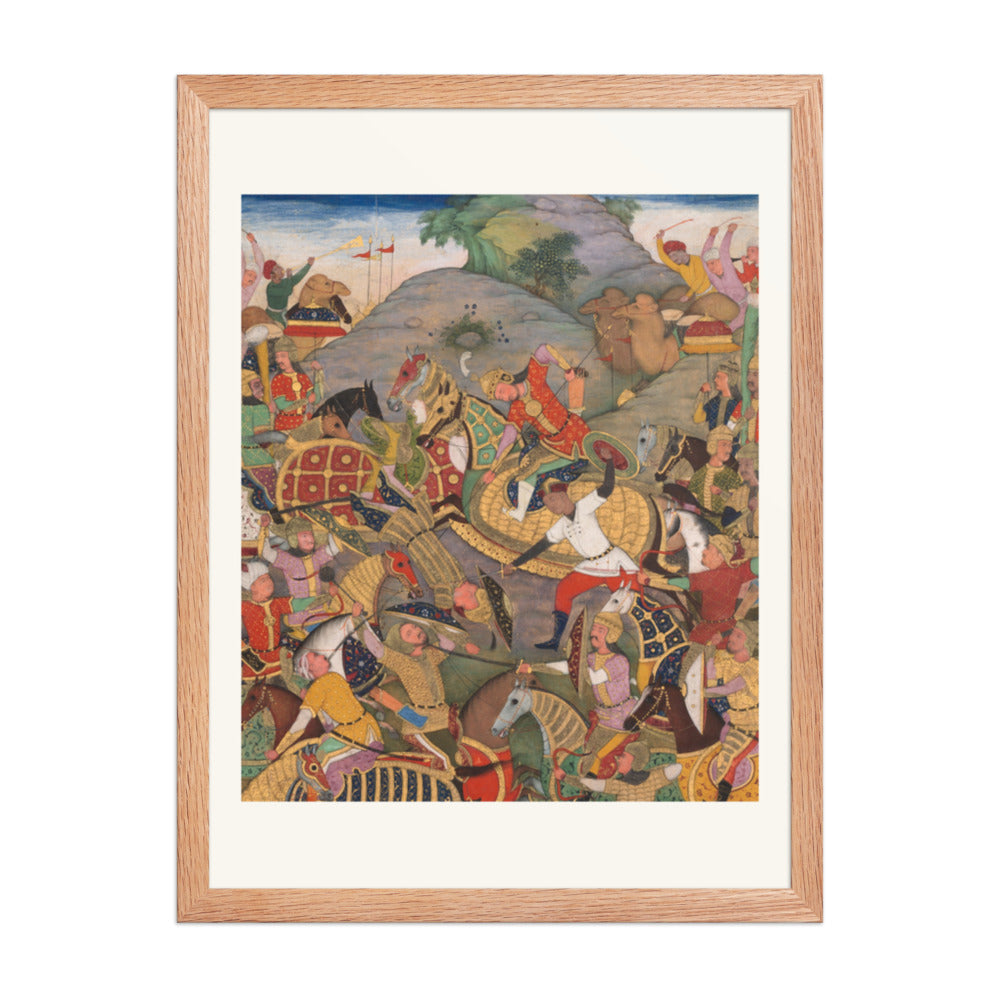Battle between Manuchihr and — Restored Mughal Wall Art — view 3