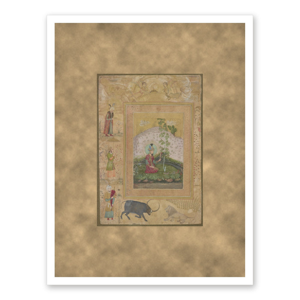 Humayun Seated in a Landscape — Folio from the Late Shah Jahan Album — view 10