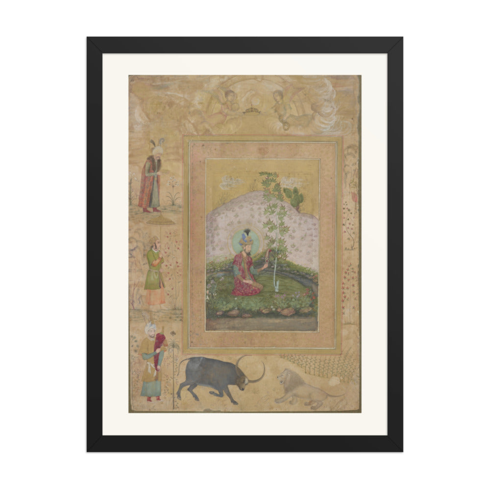 Humayun Seated in a Landscape — Folio from the Late Shah Jahan Album — view 4