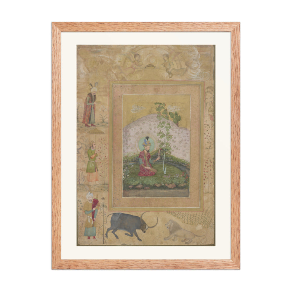 Humayun Seated in a Landscape — Folio from the Late Shah Jahan Album — view 5