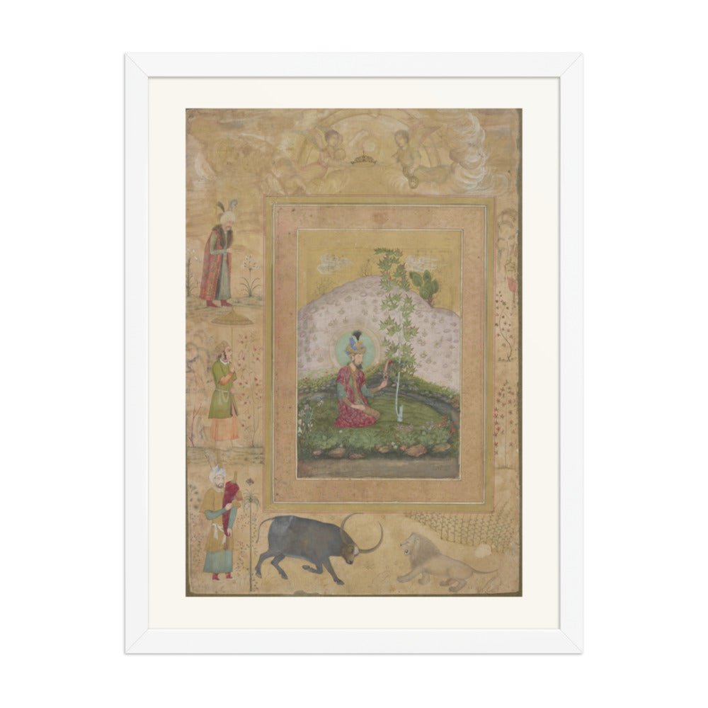 Humayun Seated in a Landscape — Folio from the Late Shah Jahan Album — view 6