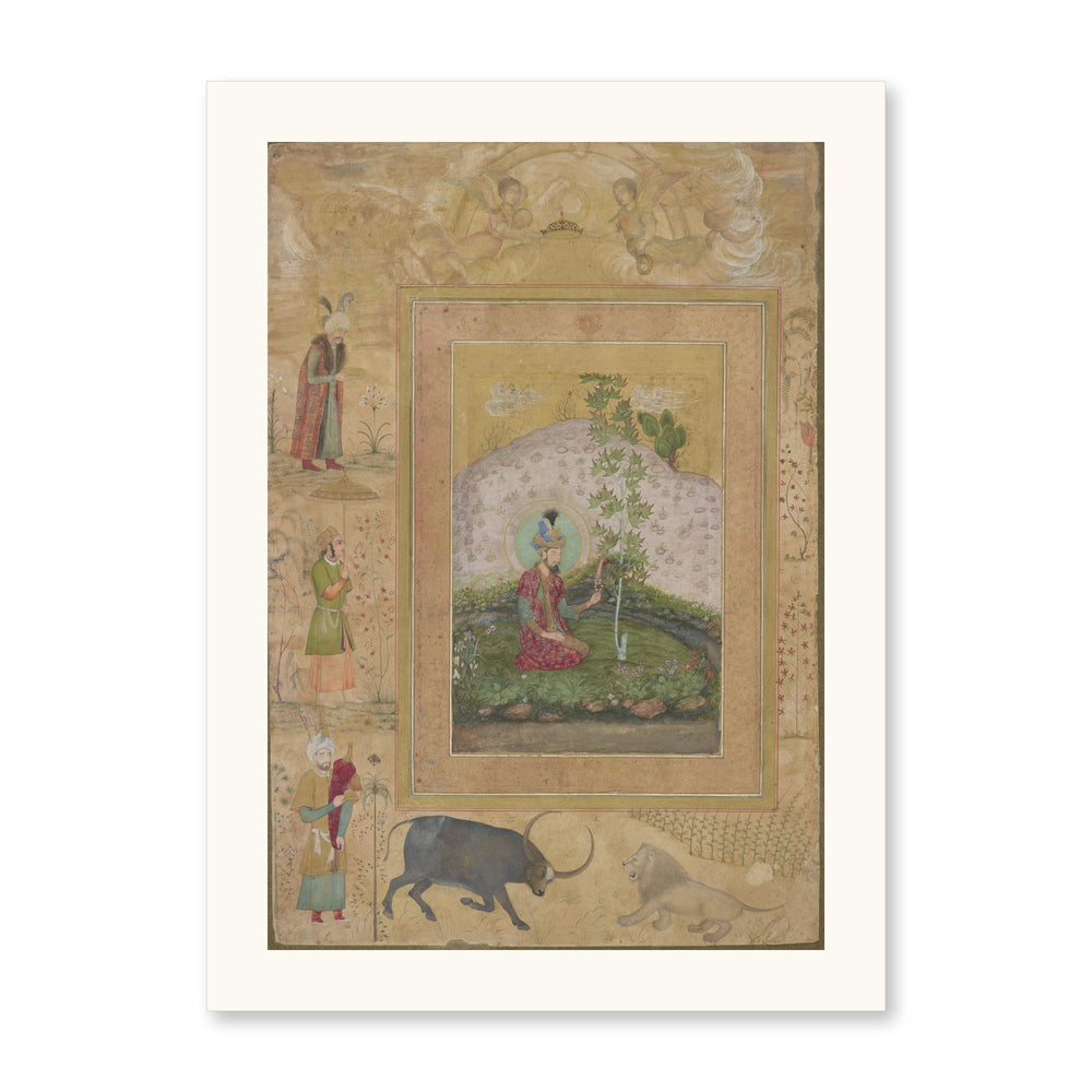Humayun Seated in a Landscape — Folio from the Late Shah Jahan Album — view 7