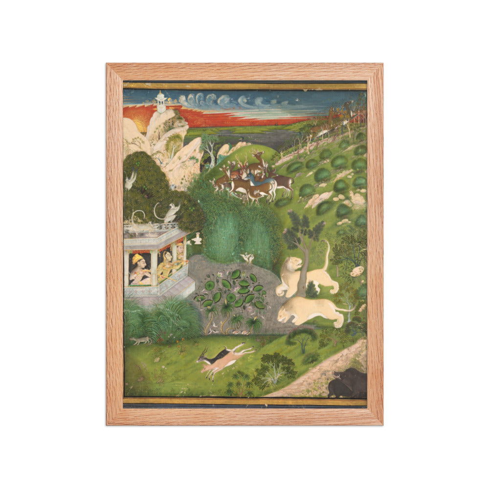 Royal women shooting from a pavilion — Restored Rajput Wall Art — view 4