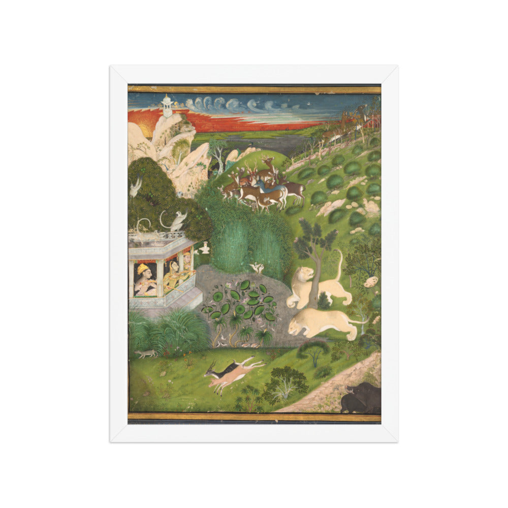 Royal women shooting from a pavilion — Restored Rajput Wall Art — view 6