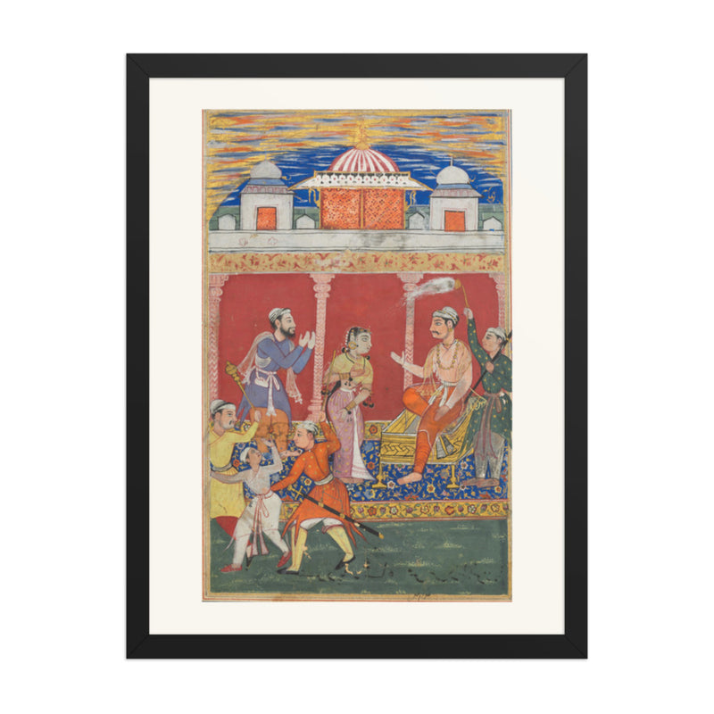 The Prince's Ordeal, by Ghulam 'Ali — Tuti-nama | Restored Mughal Wall Art