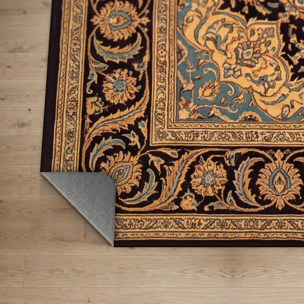 Kashan Nights — Dark Floral Persian Area Rug — view 4