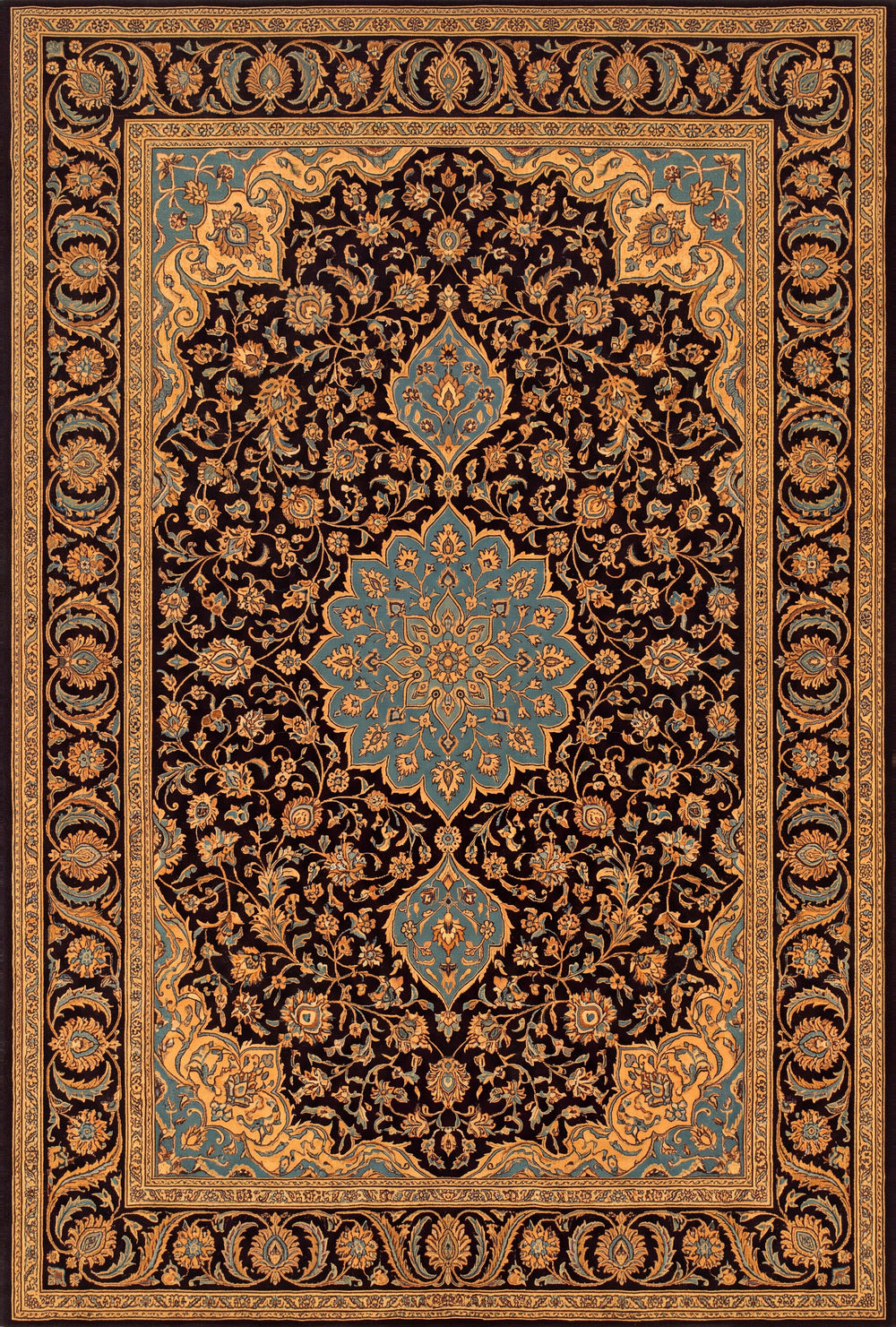 Kashan Nights — Dark Floral Persian Area Rug — view 2