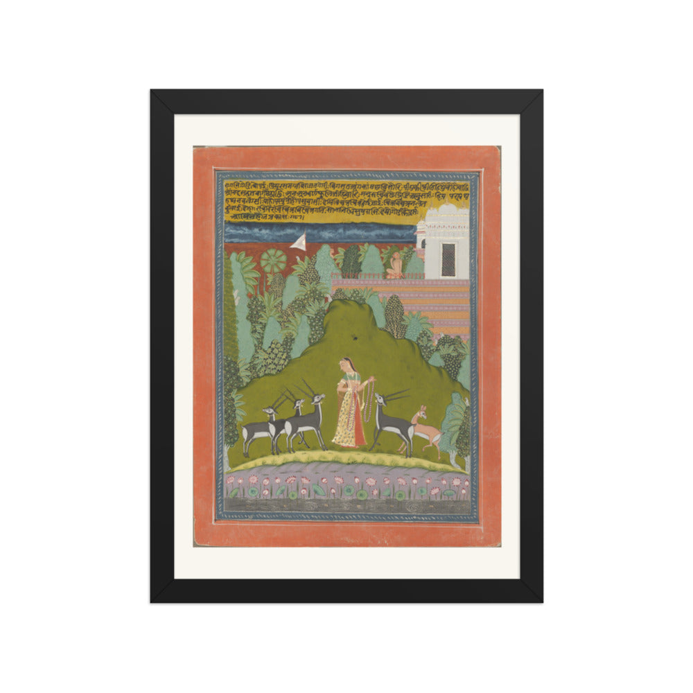 Gaudi Ragini, from a Ragamala — Restored Rajput Wall Art — view 2