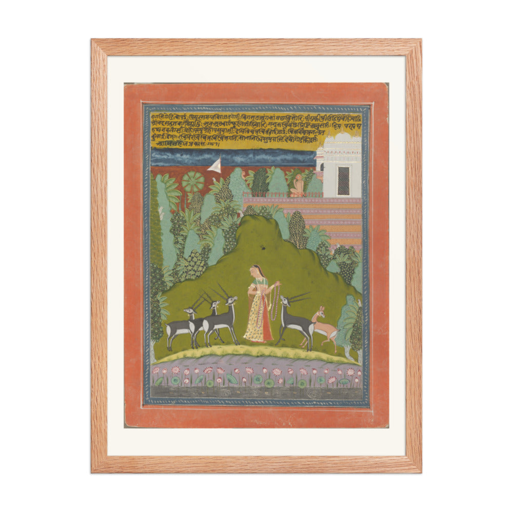 Gaudi Ragini, from a Ragamala — Restored Rajput Wall Art — view 3