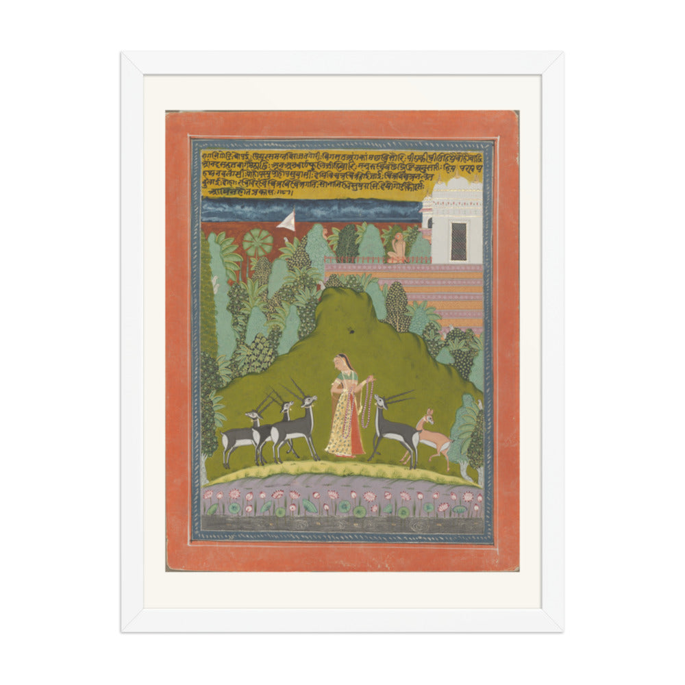 Gaudi Ragini, from a Ragamala — Restored Rajput Wall Art — view 5