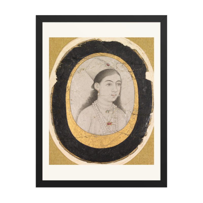 Jewel Portrait of a Young Girl — Restored Mughal Wall Art