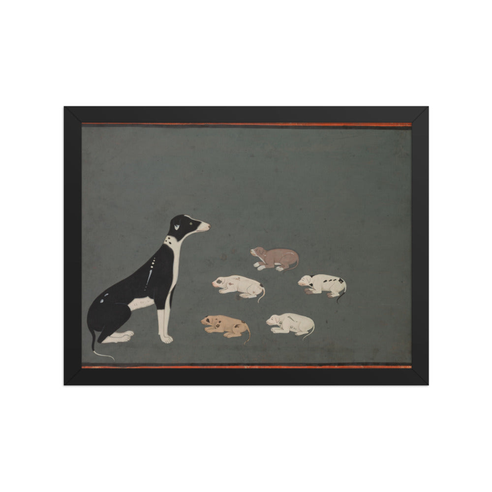 Dog with pups — Restored Rajput Wall Art — view 2