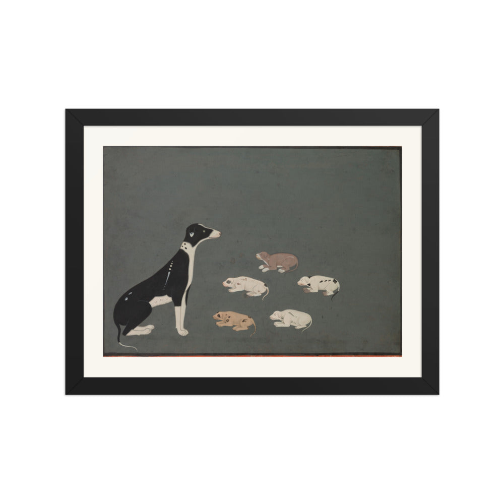 Dog with pups — Restored Rajput Wall Art — view 2