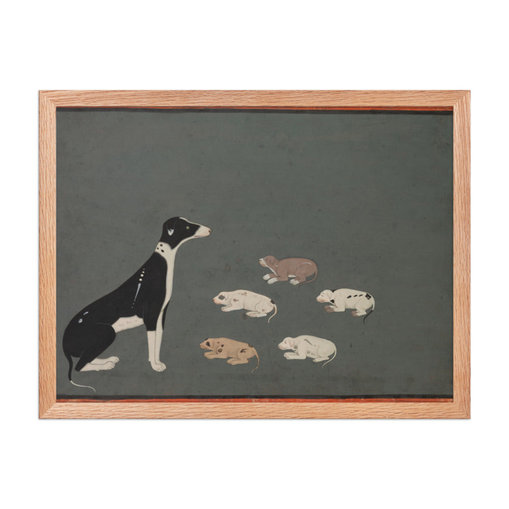 Dog with pups — Restored Rajput Wall Art — view 3