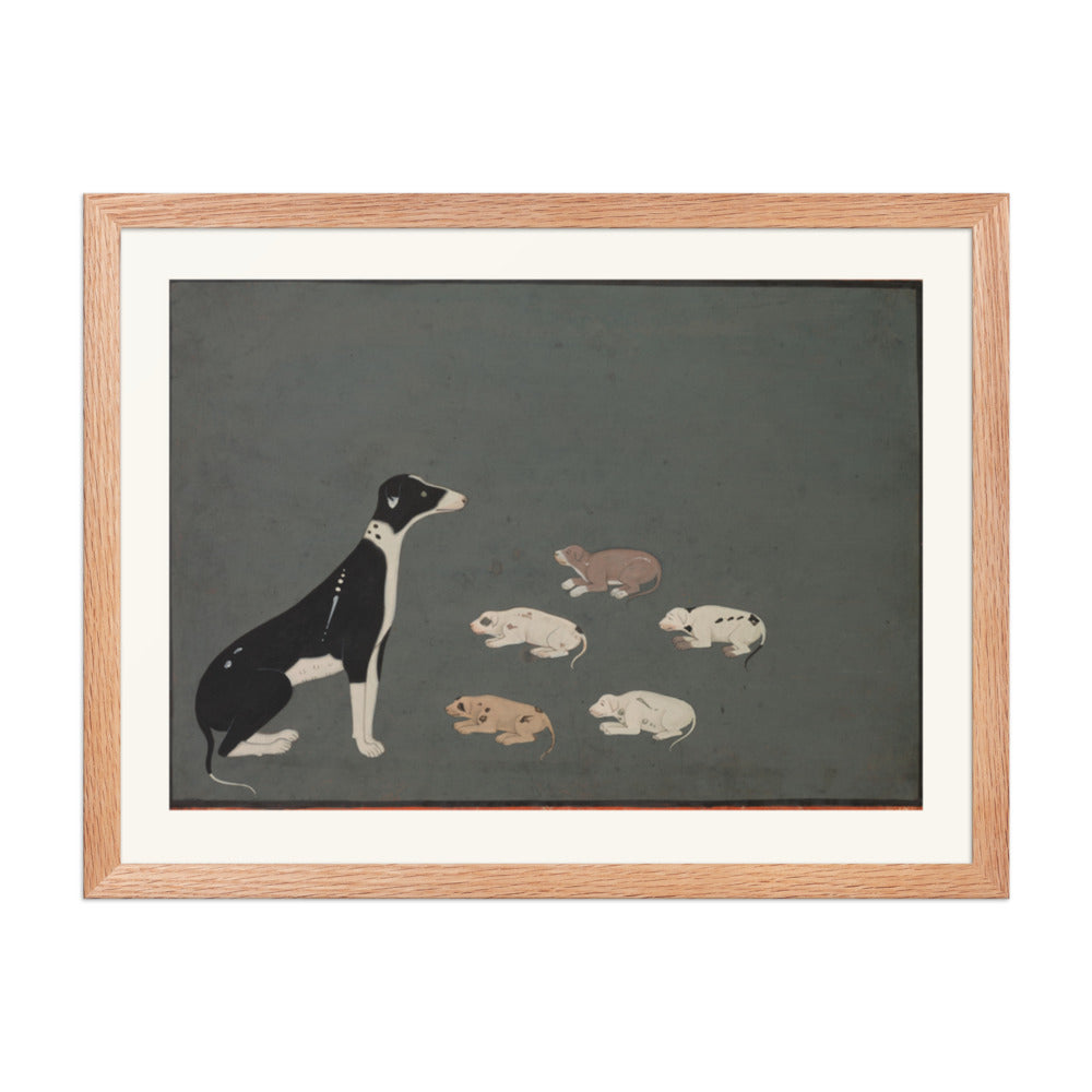 Dog with pups — Restored Rajput Wall Art — view 3