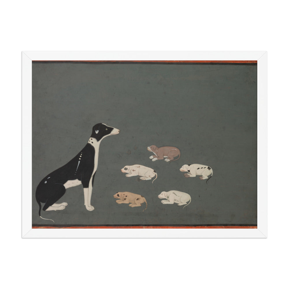 Dog with pups — Restored Rajput Wall Art — view 5