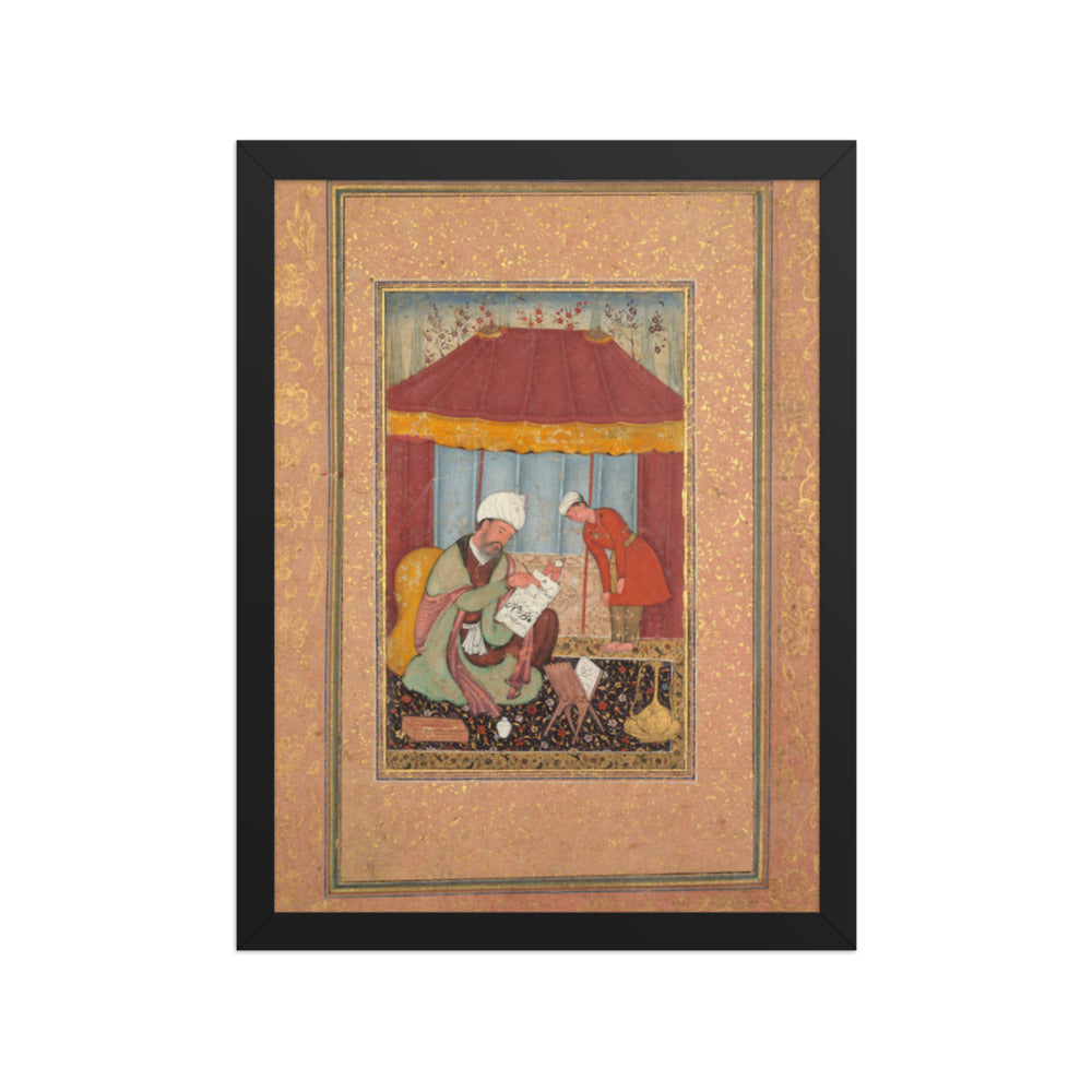 Teacher with his Pupil — Restored Mughal Wall Art — view 2