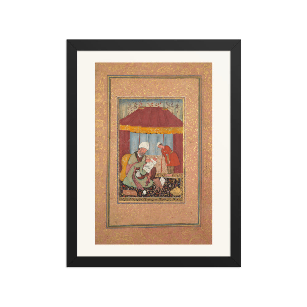 Teacher with his Pupil — Restored Mughal Wall Art — view 2