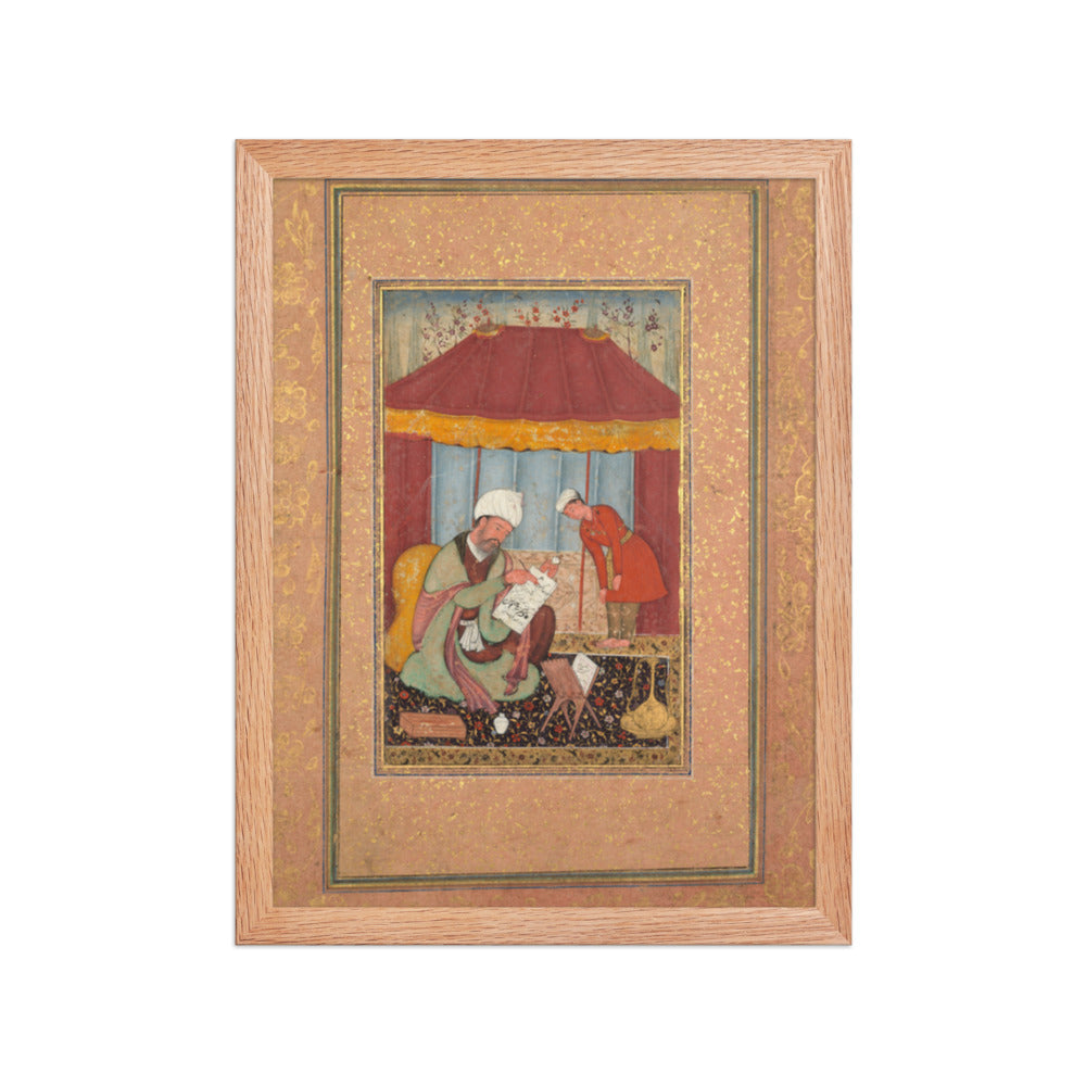 Teacher with his Pupil — Restored Mughal Wall Art — view 4