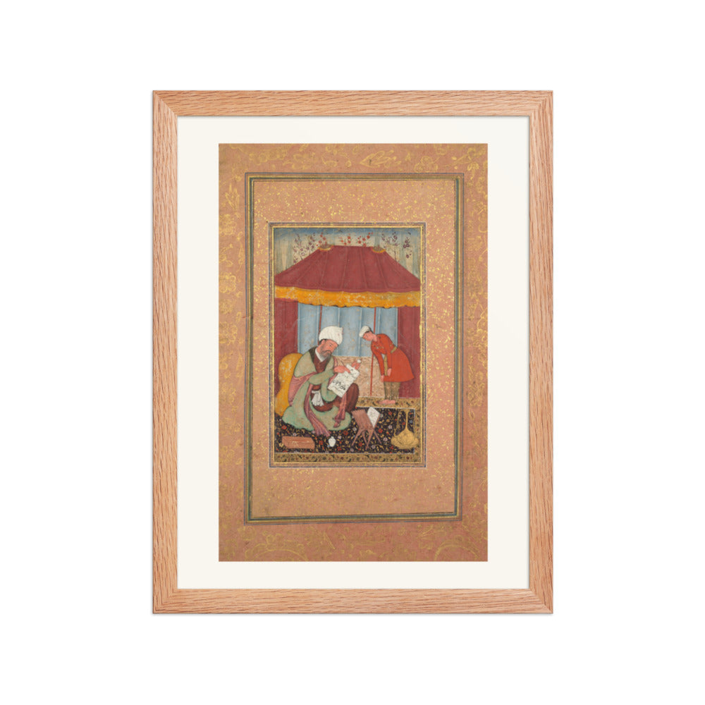 Teacher with his Pupil — Restored Mughal Wall Art — view 4